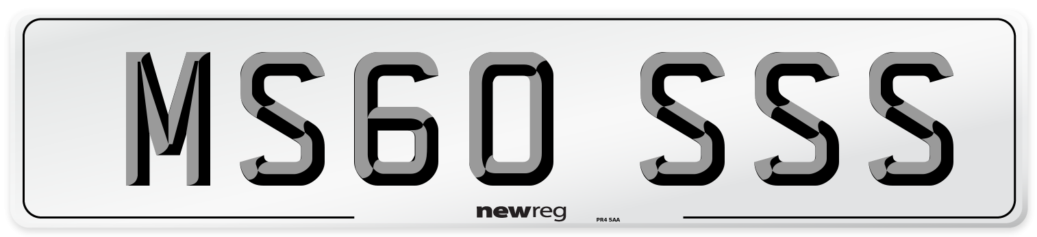 MS60 SSS Number Plate from New Reg